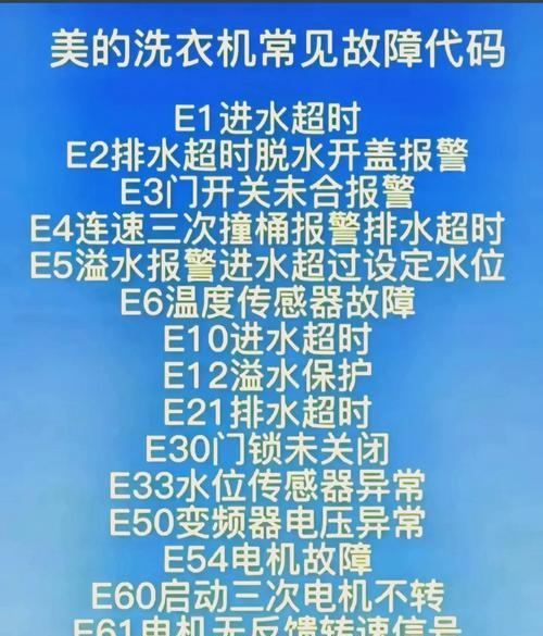 神童洗衣机e1是什么故障？故障原因和解决方法是什么？