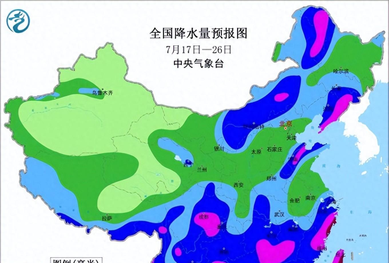 新一轮强降雨中心已确定！7月19号~21号天气预报，主要分布如下