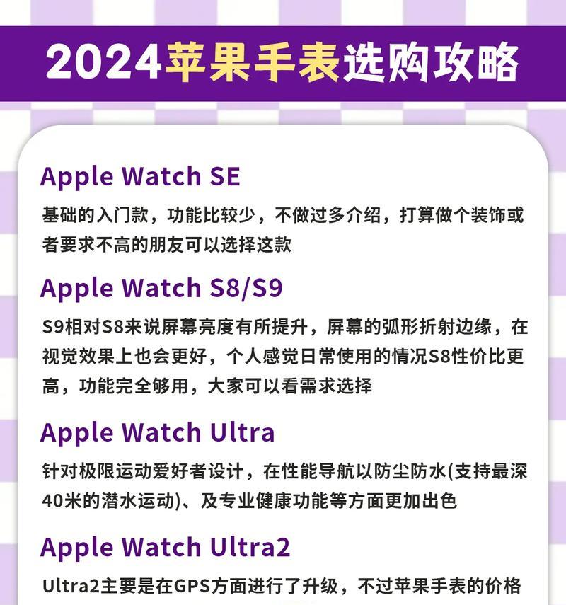 如何选择适合自己的AppleWatch（针对不同需求选择适合自己的AppleWatch款式）
