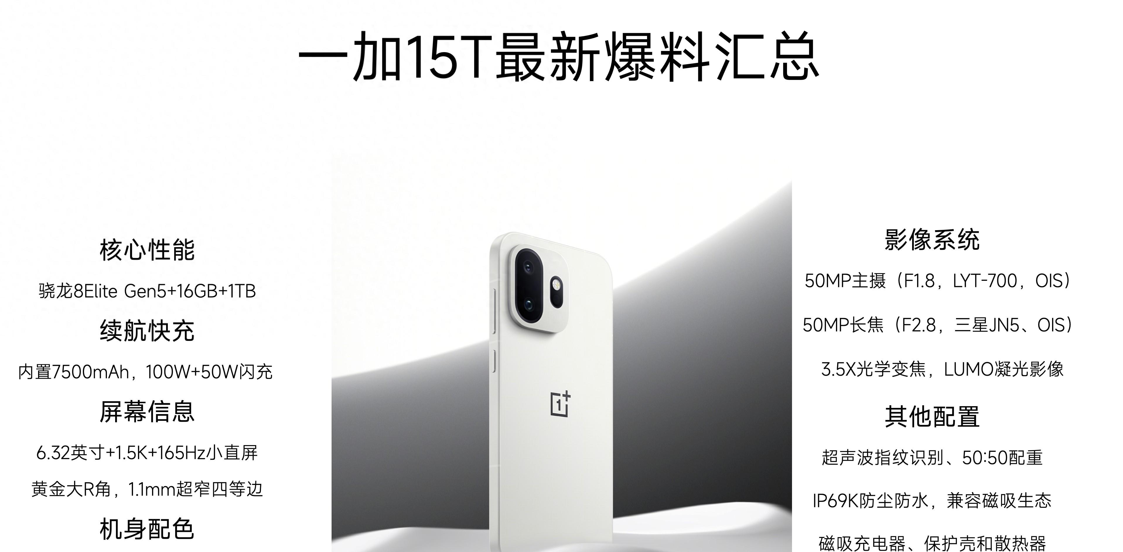 一加15T参数彻底曝光，还挺好，没白等！