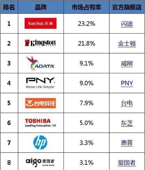 全球十大U盘品牌介绍（选择U盘先了解这些品牌）