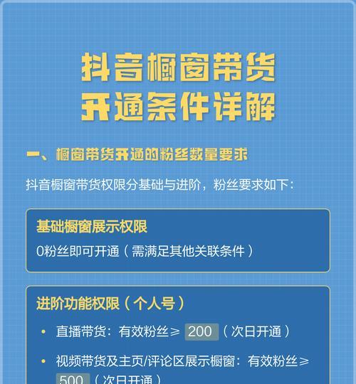 抖音橱窗带货功能开通指南（如何在抖音上开启橱窗带货）