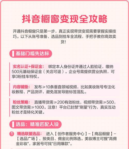 抖音橱窗开启成本介绍(揭秘在抖音开启橱窗需要花费多少钱)