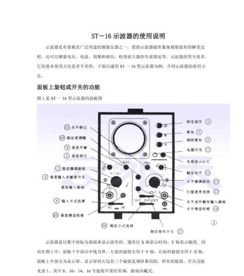 示波器的基本功能与作用（掌握示波器）